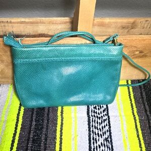 Vintage Ganson purse/clutch detachable strap Color:Teal